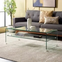 Brioni Temp Glass Coffee Table - Clear - Safavieh