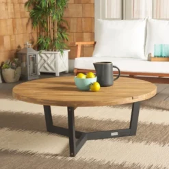 Leo Round Coffee Table 3 Legs - Indoor/Outdoor - PAT7319 - Safavieh
