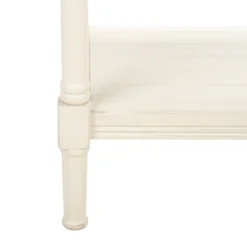 Rafiki 3 Shelf Console Table - Distressed White - Safavieh -Heaco GUEST 0310f640 7646 455b b605 01531773740c