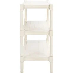 Rafiki 3 Shelf Console Table - Distressed White - Safavieh -Heaco GUEST 03b765cc 6ce4 4e1d 8670 5b928342b70f