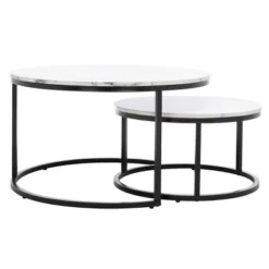 Peppino 2 Round Nest Cof Table - Safavieh -Heaco GUEST 03d57c8c 1807 4e6f 9fdc 3a6ddf09d77f