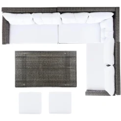 Miki 6Pc Corner Set - Indoor/Outdoor - PAT7708 - Safavieh -Heaco GUEST 05ee1665 93a5 46c9 be96 6f2a796c231b