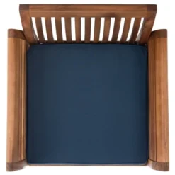 Carson 4pc Outdoor Set - Natural/Navy - Safavieh -Heaco GUEST 06c9b5d0 767a 4979 82f4 008f518ab3bf