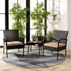 Moore 3 Piece Lounge Set - Indoor/Outdoor - PAT9009 - Safavieh