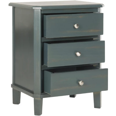 Joe End Table With Storage Drawers- Dark Teal - Safavieh 4 Joe End Table With Storage Drawers- Dark Teal - Safavieh - Image 2