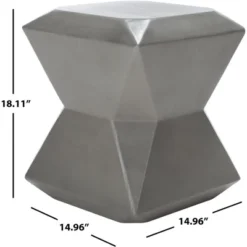 Conan Concrete Accent Stool - Safavieh -Heaco GUEST 0cdfe848 b2a7 4d89 9db8 69418b0285cb