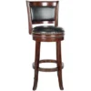 Brockway Swivel Bar Stool - Cappuccino/Black - Safavieh