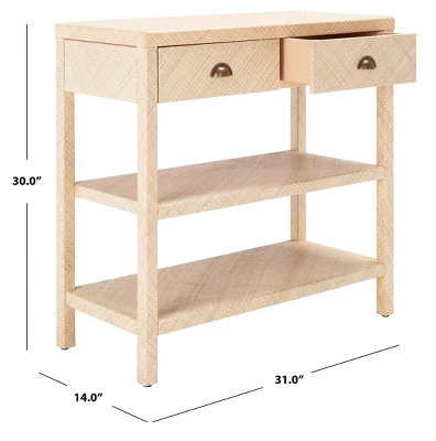 Apis Raffia Console Table - Light Natural/Gold - Safavieh 8 Apis Raffia Console Table - Light Natural/Gold - Safavieh - Image 6