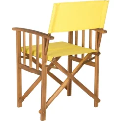 Laguna Director Chair (Set Of 2) - Natural/Yellow - Safavieh -Heaco GUEST 13f3a014 9585 4855 8ff7 54c5c4089afc