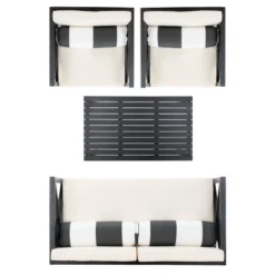 Nunzio 4pc Living Set With Accent Pillows - Black/Beige - Safavieh 14 Nunzio 4pc Living Set With Accent Pillows - Black/Beige - Safavieh -Heaco GUEST 1658e17f 62ec 48d3 8d2e a7acb4961cca