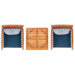 Pate 3pc Bistro Set - Natural/Navy - Safavieh -Heaco GUEST 16b86111 f9ac 4516 bc5e a46b4d897082