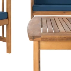 Fontana 4pc Outdoor Set - Natural Look/Navy - Safavieh -Heaco GUEST 17139a5b 922f 44fb 8e11 df4d32e869b2