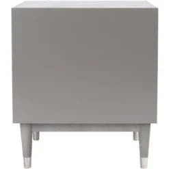 Jodie Faux Shagreen Nightstand - Grey/Silver - Safavieh -Heaco GUEST 177eb415 2b73 452f bc7b 19000195d449