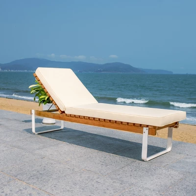 Nuca Sunlounger - Outdoor - PAT7084 - Natural/White -Safavieh 4 Nuca Sunlounger - Outdoor - PAT7084 - Natural/White -Safavieh - Image 2
