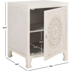 Regius 2 Shelf 1 Door Nightstand - NST5305 - White Washed - Safavieh -Heaco GUEST 1abbeb4e a682 496a a0d2 2bbe160b4548