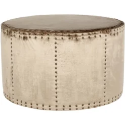 Sherri Cocktail Ottoman W/ Nail Heads - Safavieh -Heaco GUEST 1b4ce610 f633 4a96 9025 87c9c21736c6