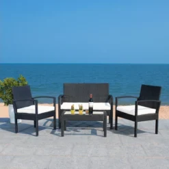 Bassey 4 Piece Living Set - Indoor/Outdoor - PAT7507 - Safavieh -Heaco GUEST 1b699361 d4d7 418c a918 8b55628a3eaf