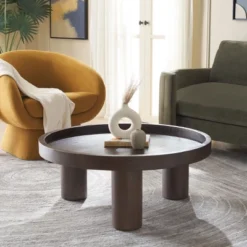 Meek 3 Leg Round Coffee Table - Safavieh