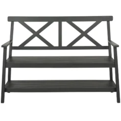 Mayer 2 Seat Bench - Outdoor - Safavieh -Heaco GUEST 1c3162f9 5138 4410 a159 3ce78856afaf