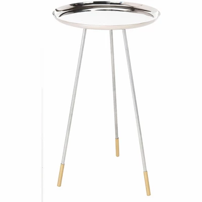 Calix Tri Leg Contemporary Glam Side Table - Silver/Gold - Safavieh 5 Calix Tri Leg Contemporary Glam Side Table - Silver/Gold - Safavieh - Image 3