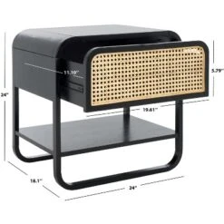 Yunis 1 Drawer 1 Open Shelf Nightstand - NST9205 - Safavieh -Heaco GUEST 1f56348b b85c 407c 9a6f e3e909124fd2