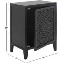 Thea 1 Door Carved Nightstand - NST5300 - Safavieh -Heaco GUEST 2225633e 4616 4041 9f97 2b3a12a70dba