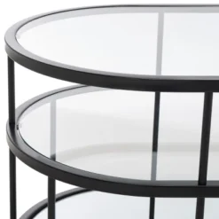 Layta 3 Shelf Coffee Table - Black/Clear - Safavieh -Heaco GUEST 24e2bfdd e4e3 4796 a04a 1bd0bd32b630