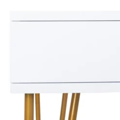 Pine Two Drawer Desk - White/Gold - Safavieh -Heaco GUEST 26793570 a289 43dc a234 214fc47941cc