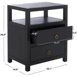 Amisa Nightstand - NST2402 - Safavieh -Heaco GUEST 2b0bbb10 3dd7 4be8 928b 01a8122d34b0