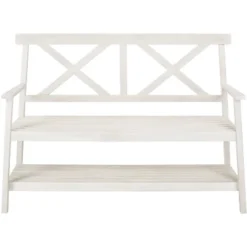 Mayer 2 Seat Bench - Outdoor - Safavieh -Heaco GUEST 2b29640d 1b39 4889 88fc 6339ad7d89d7