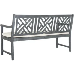 Bradbury 3 Seat Bench - Outdoor - Safavieh -Heaco GUEST 2b32247b cf5c 48f3 947c 41dc8a8b7d8f