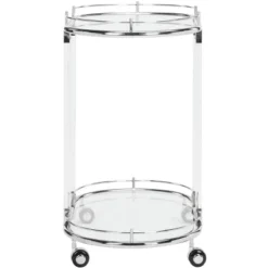 Lennon Acrylic Bar Trolley - Chrome - Safavieh -Heaco GUEST 2e74ce09 66c8 4a9e a3fe 288a4916a173