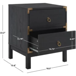 Galio 2 Drawer Nightstand - NST9600 - Safavieh -Heaco GUEST 2f47f5ca 272e 48fc 8d79 c217ad42866d