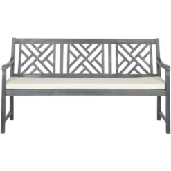 Bradbury 3 Seat Bench - Outdoor - Safavieh -Heaco GUEST 2f769773 41fd 4218 8eda 9d9ea50bf560