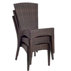 New Castle Wicker Side Chair (Set Of 2) - Black/Brown - Safavieh -Heaco GUEST 3542ba90 f238 4b8b 9a90 c6532dd138b7