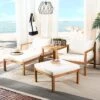 Pratia 5pc Outdoor Set - Natural/Beige - Safavieh -Heaco GUEST 35980954 5e81 4a0f ba2e d1dcea8ec7ba