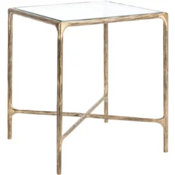 Jessa Forged Metal Square End Table - Brass - Safavieh -Heaco GUEST 37f0dd03 027a 43eb 9170 aea45e3b635a