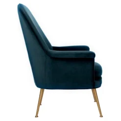 Aimee Velvet Arm Chair - Navy - Safavieh -Heaco GUEST 3863e045 f180 4b7b adb6 117d9b75bd8b