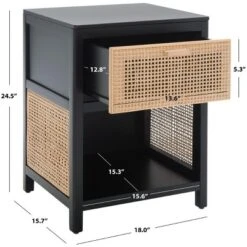 Miya 1 Drawer Nightstand - NST5012 - Safavieh -Heaco GUEST 39af3edc 6f35 4f06 9267 deae8351693a