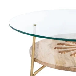 Flora Round Coffee Table - Natural/Brass - Safavieh 12 Flora Round Coffee Table - Natural/Brass - Safavieh -Heaco GUEST 3b1181d9 7497 481e abf6 97b32013e200