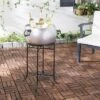 Azov Indoor/Outdoor Beverage Tub W/ Stand PIT2007 - Pewter/Black - Safavieh
