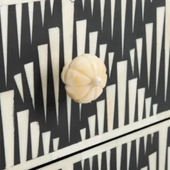 Tessie Bone Inlay 2-Drawer Nighstand - SFV6609 - Bone/Black - Safavieh Couture -Heaco GUEST 41caf473 3140 465f 9181 f27467757f88