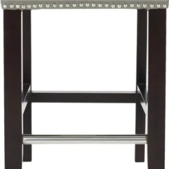 Thompson 23.9" Counter Stool W/ Silver Nail Heads - Safavieh -Heaco GUEST 424de3d9 c391 4375 80b5 e69e3f819257