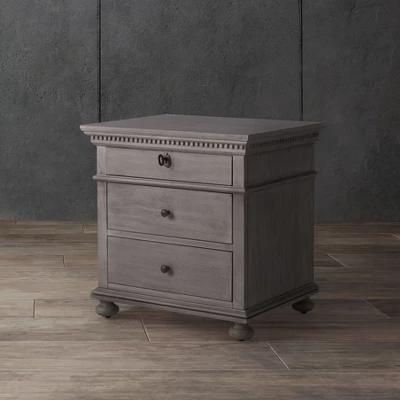 Allisyn 3-Drawer Wood Nighstand W/ Lockable Top Drawer - SFV7706 - Light Grey - Safavieh Couture 3 Allisyn 3-Drawer Wood Nighstand W/ Lockable Top Drawer - SFV7706 - Light Grey - Safavieh Couture