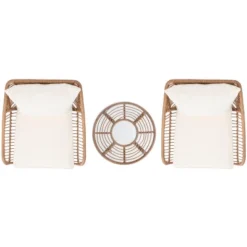 Warlen 3 Piece Lounger Set - Indoor/Outdoor - PAT9016 - Natural/Beige - Safavieh -Heaco GUEST 51e9c184 8429 4471 a78c e9683e47cad6