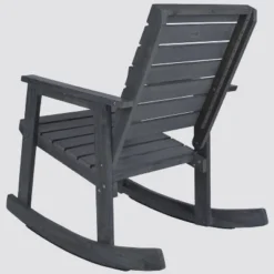 Geneva Wood Patio Rocking Chair - Gray - Safavieh -Heaco GUEST 5635cc21 d486 48d9 b296 47182d43b8d8