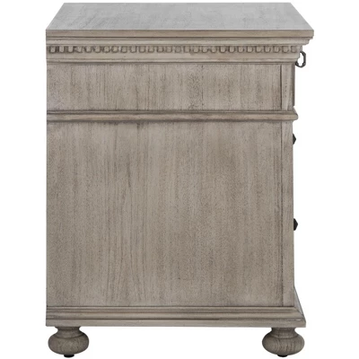 Allisyn 3-Drawer Wood Nighstand W/ Lockable Top Drawer - SFV7706 - Light Grey - Safavieh Couture 5 Allisyn 3-Drawer Wood Nighstand W/ Lockable Top Drawer - SFV7706 - Light Grey - Safavieh Couture - Image 3