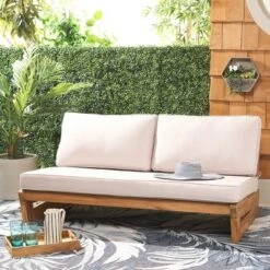 Chester 2 Seater Sofa - Indoor/Outdoor - PAT7322 - Natural/Light Grey - Safavieh