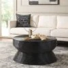 Heimdall Round Coffee Table - Distressed Black - Safavieh -Heaco GUEST 5a598700 c46c 4fad abe7 d7916496ba72