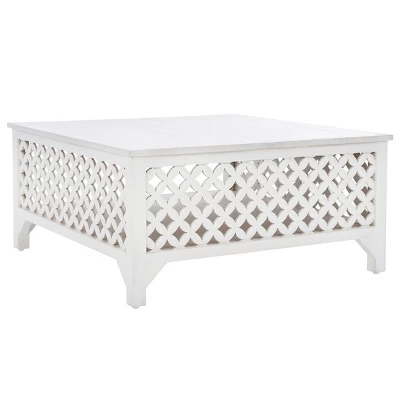 Squall Square 1 Shelf Coffee Table - White Washed - Safavieh 8 Squall Square 1 Shelf Coffee Table - White Washed - Safavieh - Image 6